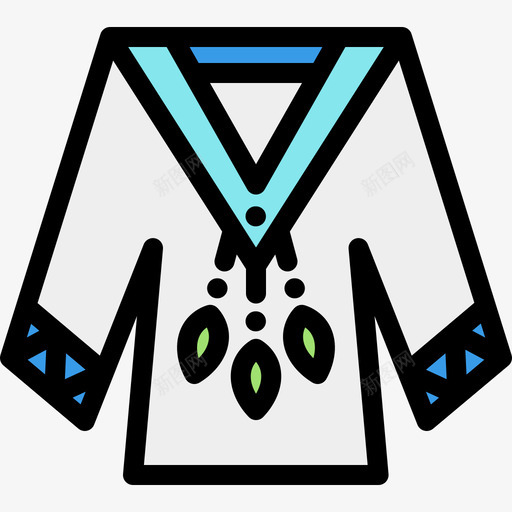 衬衫波西米亚风格2线性颜色图标svg_新图网 https://ixintu.com 波西米亚风格2 线性颜色 衬衫