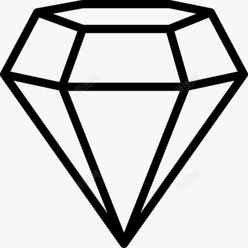 钻石24号直线型图标svg_新图网 https://ixintu.com 24号设计 直线型 钻石