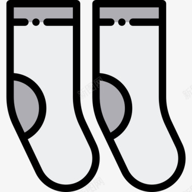 袜子洗衣房5线性颜色图标图标
