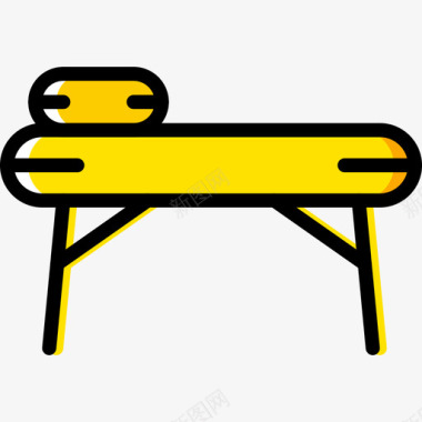 床spa瑜伽黄色图标图标