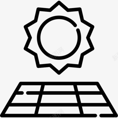 太阳能物联网2线性图标图标