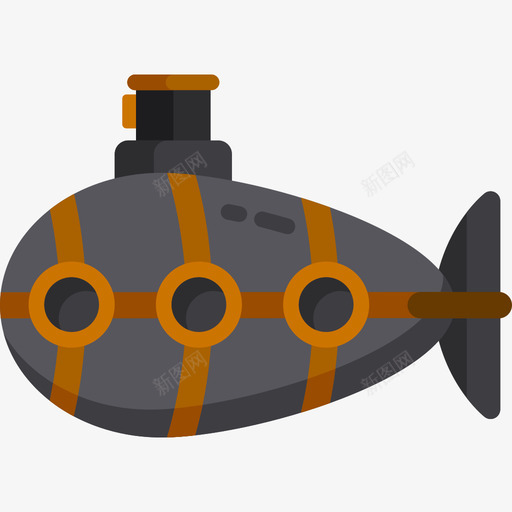 潜艇海洋生物3号扁平图标svg_新图网 https://ixintu.com 扁平 海洋生物3号 潜艇