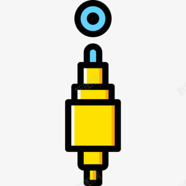 插孔连接器连接器电缆4黄色图标图标