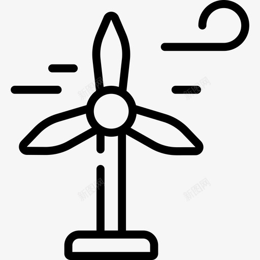 风力发电厂电能3线性图标svg_新图网 https://ixintu.com 电能3 线性 风力发电厂