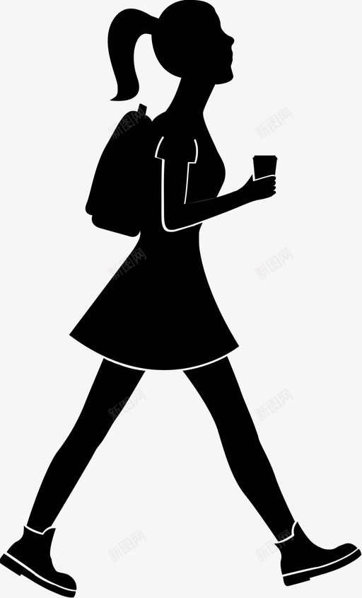走路女人走路去学校图标svg_新图网 https://ixintu.com 上课 女人 女孩 学生 走路 走路去上课 走路去学校