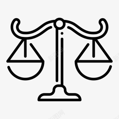正义法律的尺度正义的象征图标图标