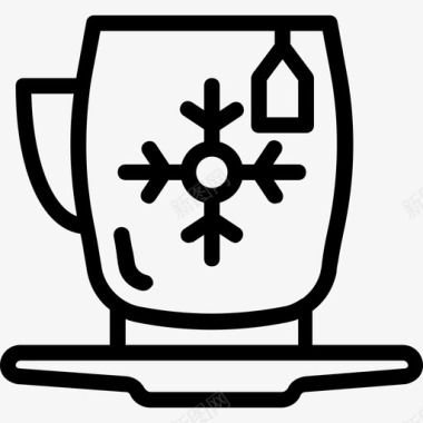 茶杯冬季2线性图标图标