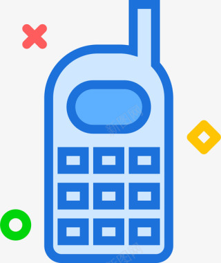 移动电话tech2线性颜色图标图标