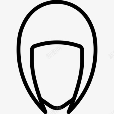 女性头发发型3直发图标图标