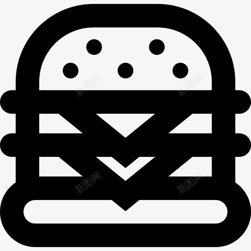 汉堡套餐4直系图标svg_新图网 https://ixintu.com 套餐4 汉堡 直系
