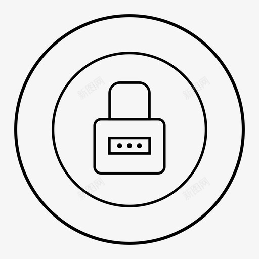 保护锁定登录图标svg_新图网 https://ixintu.com 保护 大数据轮廓笔划减前 安全 密码 登录 锁定
