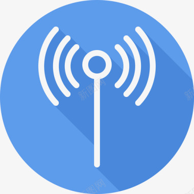 信号通信与网络2扁平圆形图标图标