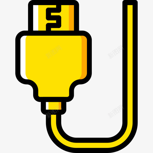 Hdmi连接器电缆4黄色图标svg_新图网 https://ixintu.com Hdmi 连接器电缆4 黄色