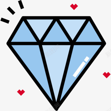 钻石婚礼17线性颜色图标图标