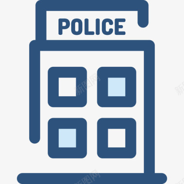 警察城市7蓝色图标图标