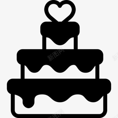 婚礼蛋糕浪漫生活方式9填充图标图标