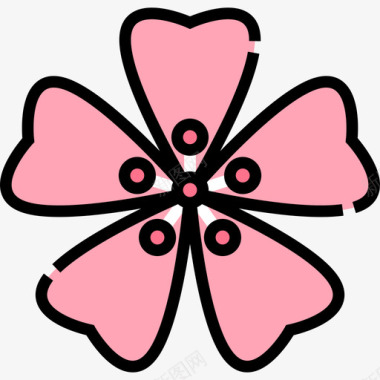 樱桃日本16线形颜色图标图标