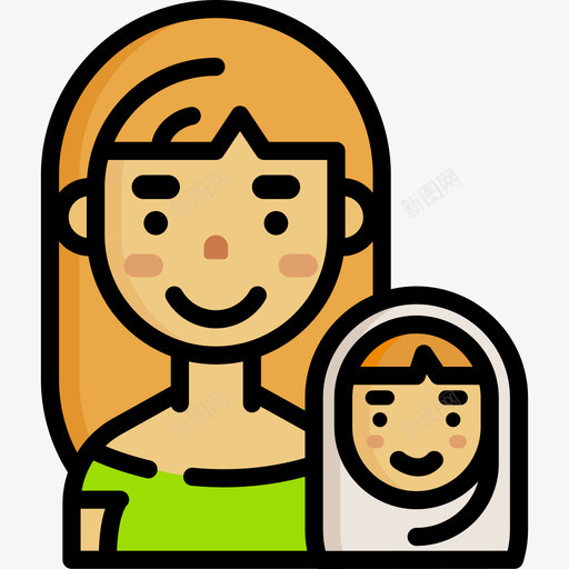 母性母亲节2线性颜色图标svg_新图网 https://ixintu.com 母亲节2 母性 线性颜色