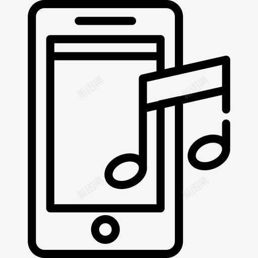 智能手机音乐元素7线性图标svg_新图网 https://ixintu.com 智能手机 线性 音乐元素7