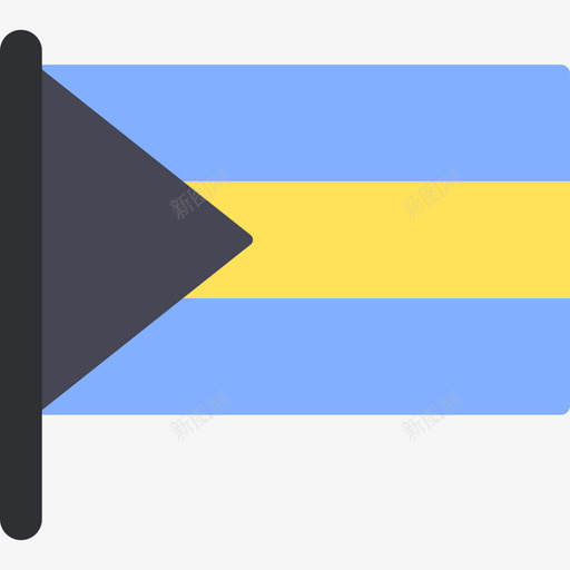 巴哈马国际国旗5桅杆图标svg_新图网 https://ixintu.com 国际国旗5 巴哈马 桅杆