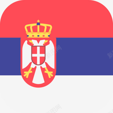 塞尔维亚国际国旗3圆形方形图标图标