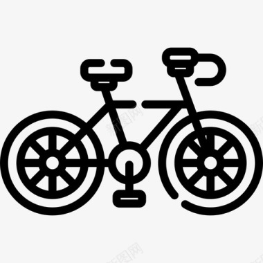自行车旅行31直线型图标图标