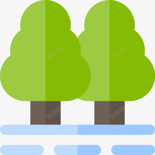 树木在森林里6平坦图标svg_新图网 https://ixintu.com 在森林里6 平坦 树木