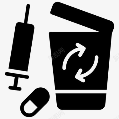 医疗废物回收站医院废物图标图标