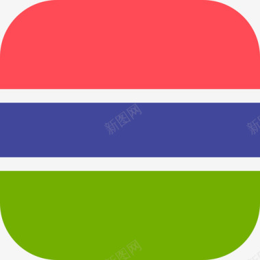 冈比亚国际国旗3圆形方形图标图标
