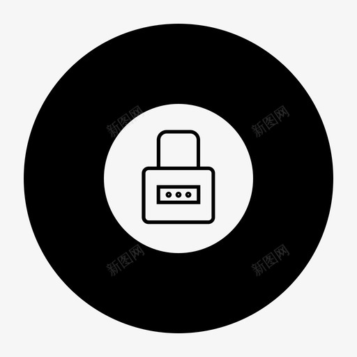 保护锁定登录图标svg_新图网 https://ixintu.com 保护 大数据黑填充减去前面 安全 密码 登录 锁定