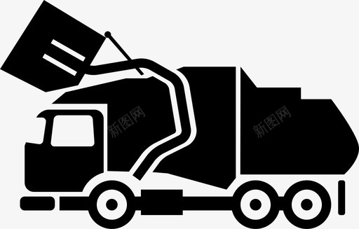 垃圾车自卸汽车垃圾箱图标svg_新图网 https://ixintu.com 垃圾箱 垃圾车 自卸汽车