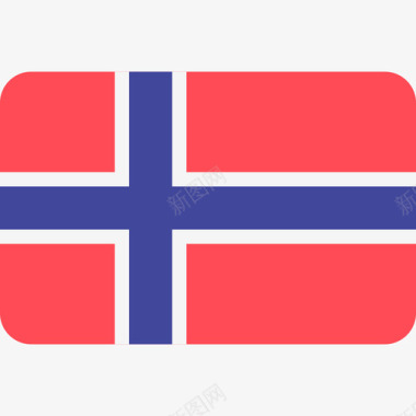 挪威国际国旗6圆形矩形图标图标