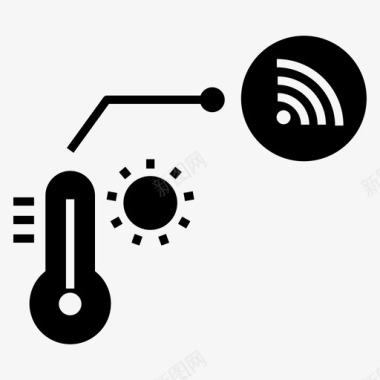 温度计热物联网图标图标