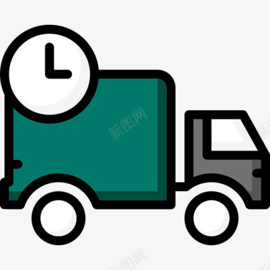 送货车电子商务13线性颜色图标图标