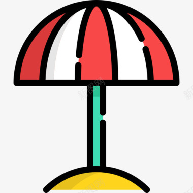 太阳伞暑假11线型颜色图标图标