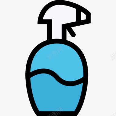 喷雾瓶美容5号彩色图标图标