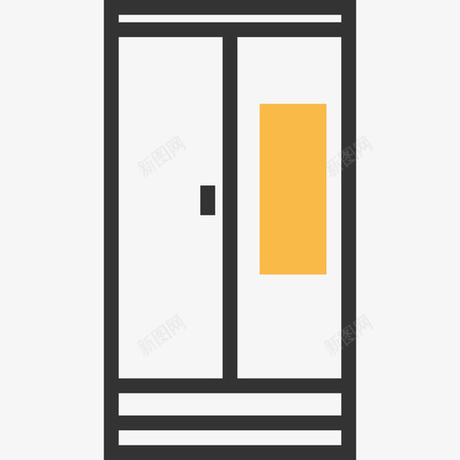 衣柜家具30黄影图标svg_新图网 https://ixintu.com 家具30 衣柜 黄影