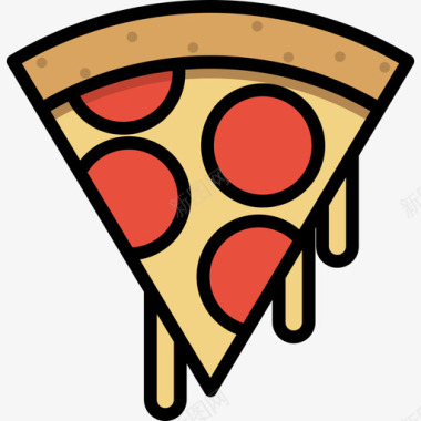 披萨食品和饮料16线性颜色图标图标