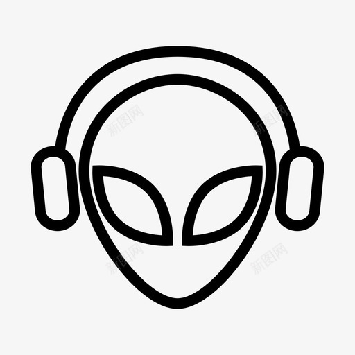 外星人眼睛头图标svg_新图网 https://ixintu.com 外星人 头 眼睛 耳机 音乐 音乐图标