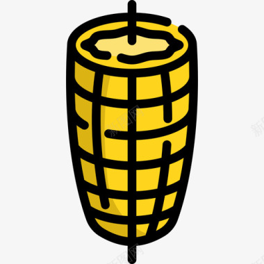 玉米夏季食品饮料线性颜色图标图标