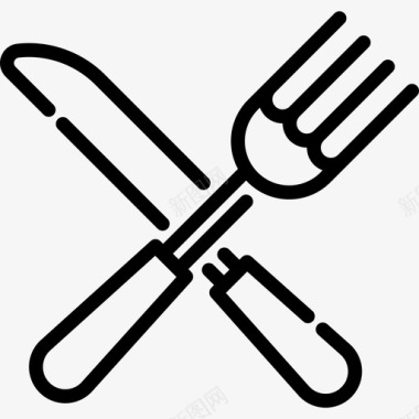 餐具餐厅7线性图标图标