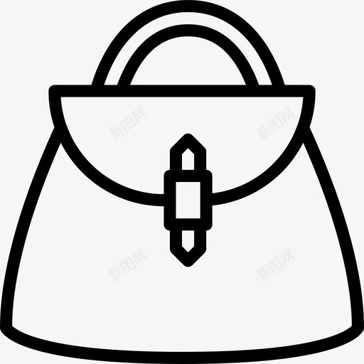 手提包女性配件直线型图标svg_新图网 https://ixintu.com 女性配件 手提包 直线型
