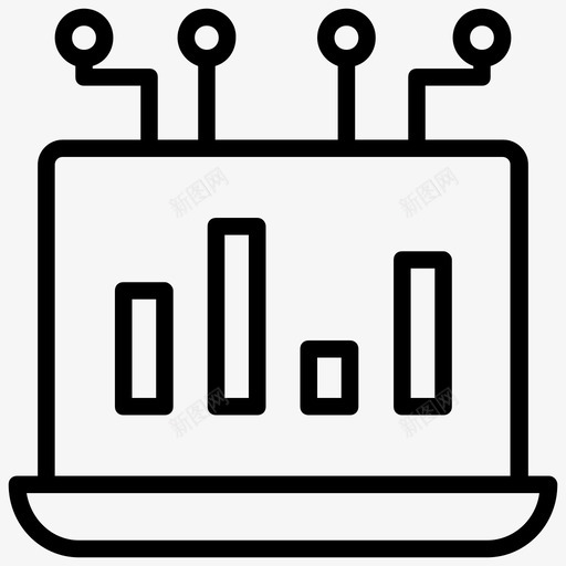 数字分析数字营销笔记本电脑图标svg_新图网 https://ixintu.com 商业智能线图标 在线统计 在线营销 数字分析 数字营销 笔记本电脑 网络分析