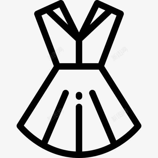 连衣裙时髦款式7直线型图标svg_新图网 https://ixintu.com 时髦款式7 直线型 连衣裙