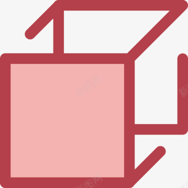 立方体形状9红色图标图标