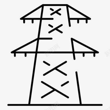 输电能源线路图标图标