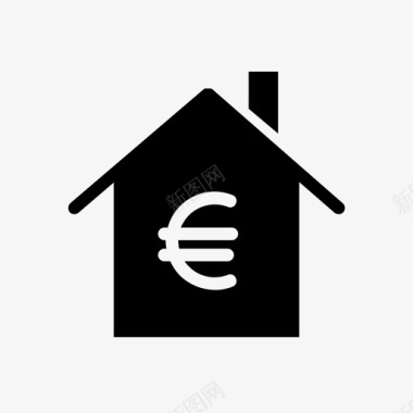 欧元住房金融和银行业图标图标