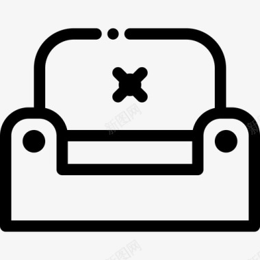 扶手椅家用家具4线性图标图标
