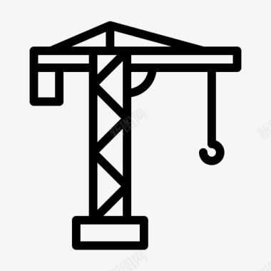 起重机建造施工图标图标