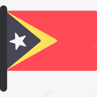 东帝汶国际国旗5桅杆图标图标